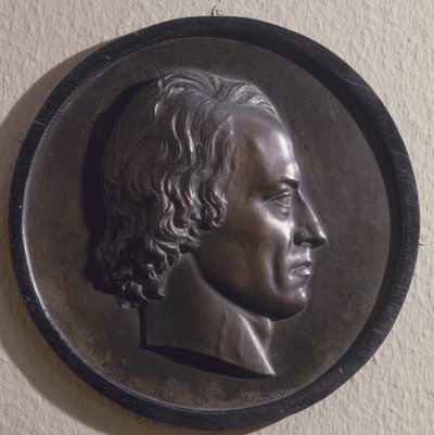 Portrait medallion of Alfred, Lord Tennyson by Thomas Woolner